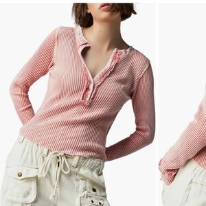 Free people Colt Long Sleeve Waffle Knit Henley